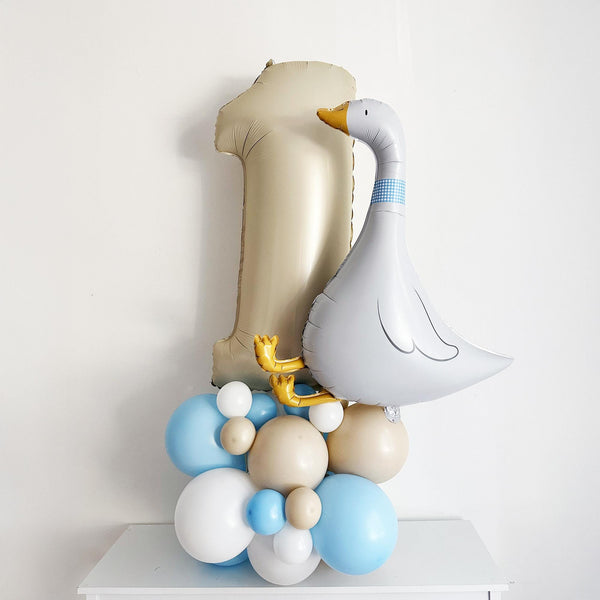 One Silly Goose | First Birthday Decorations | One Banner | First Birthday Party | Balloon Tower | Cake Smash Backdrop |