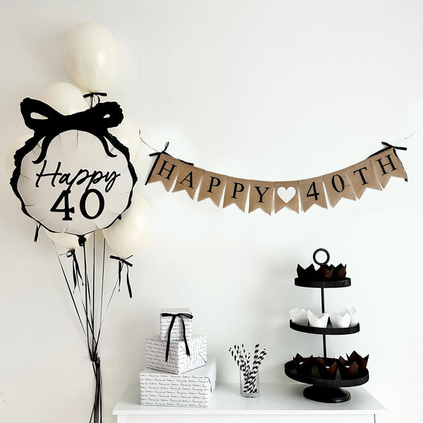 40th Birthday Decorations | 40th Birthday Balloons | Coquette Bow | Bow Party Decorations