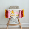 First Trip Around The Sun Birthday Tassel Banner, Little Sunshine Highchair Decoration, Boho 1st Birthday Party Sign, Cake Smash Pennant