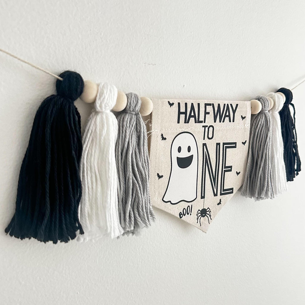 Halloween Half Birthday Party Decorations, Ghost 6 Month Birthday, Spider High Chair Banner, Boo Sign, Halloween Theme Decor