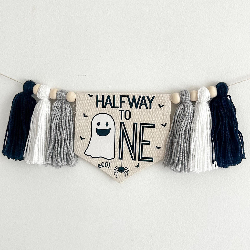 Halloween Half Birthday Party Decorations, Ghost 6 Month Birthday, Spider High Chair Banner, Boo Sign, Halloween Theme Decor