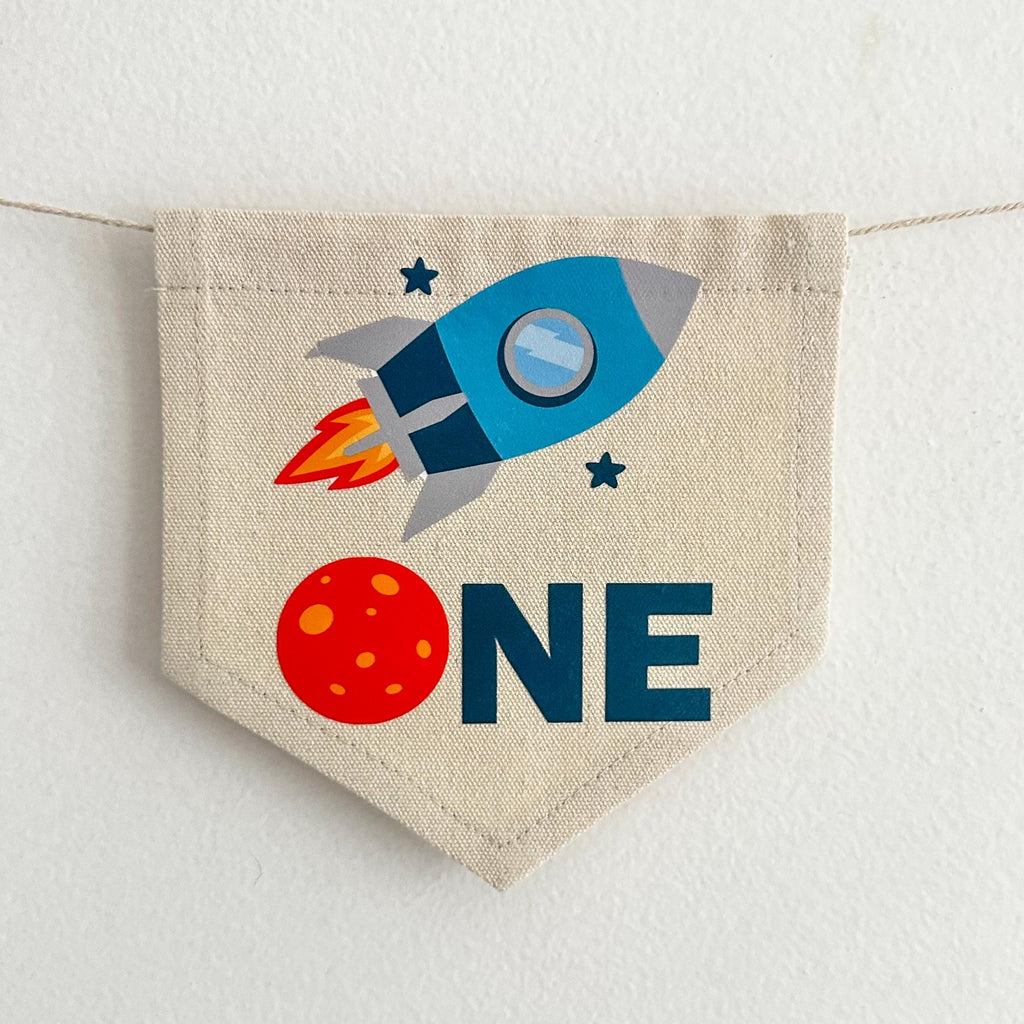 Outer Space 1st Birthday Party Decorations, Astronaut First Birthday High Chair Banner, Planet Cake Smash Sign