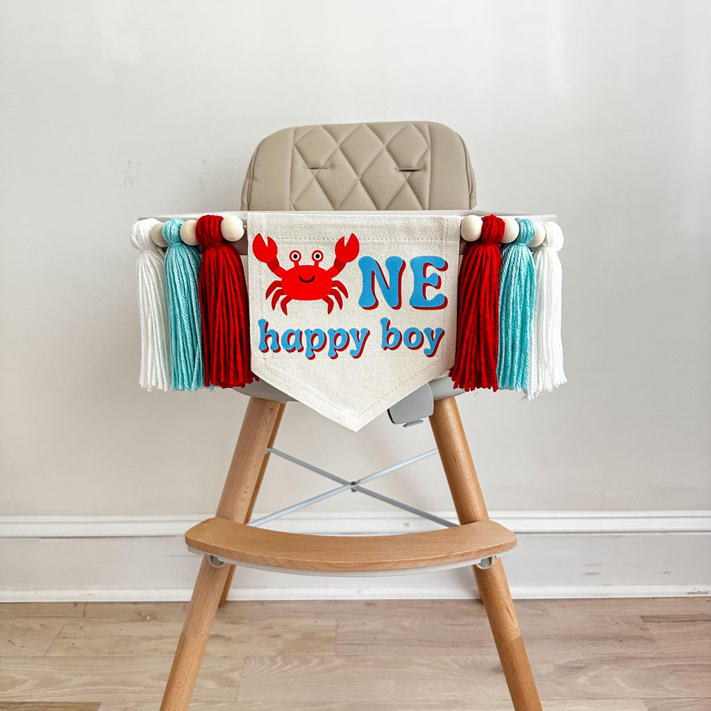 Under the Sea Party Decorations, Baby First Birthday, Crab Birthday, High Chair Banner, Summer Party Themes, One Banner, Oneder the Sea