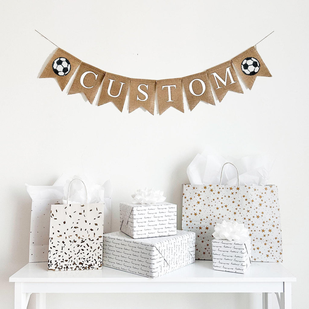 Personalized Sports Banner | Sports Party Decorations | Custom Football Sign | Volleyball | Basketball | Baseball | Soccer