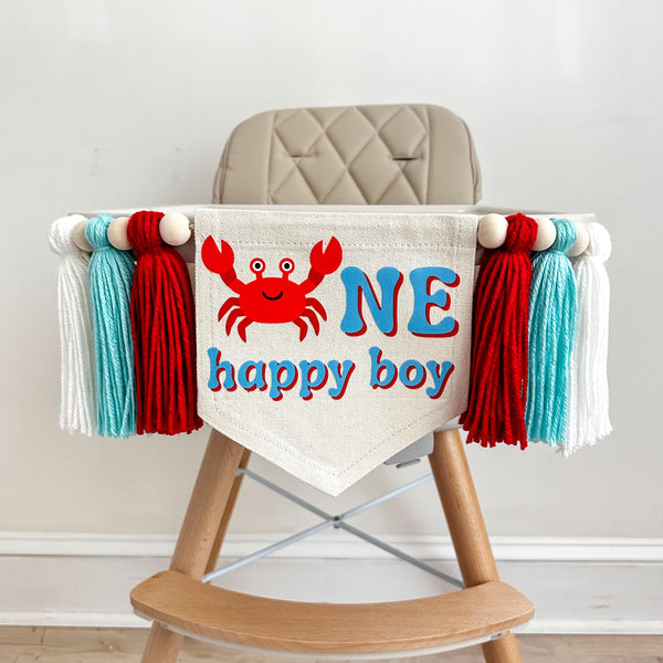 Under the Sea Party Decorations, Baby First Birthday, Crab Birthday, High Chair Banner, Summer Party Themes, One Banner, Oneder the Sea