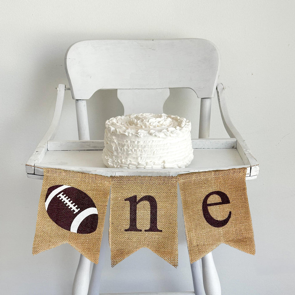 Football 1st Birthday Decorations | Baby Boy First Birthday | 1st Year Down | High Chair Banner | Football 1st Birthday | Rookie Of The Year