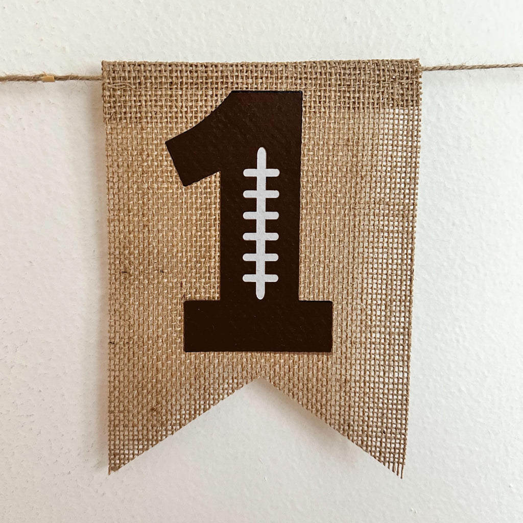 Football Party Decorations | Baby Boy First Birthday | High Chair Decorations | Sports Banner | 1st Birthday Party | Burlap Banner