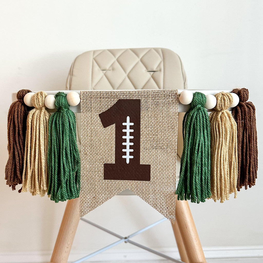 Football Party Decorations | Baby Boy First Birthday | High Chair Decorations | Sports Banner | 1st Birthday Party | Burlap Banner