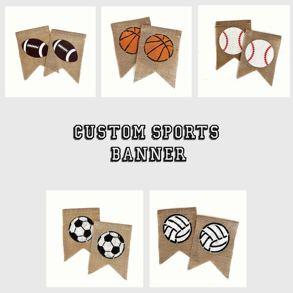 Personalized Sports Banner | Sports Party Decorations | Custom Football Sign | Volleyball | Basketball | Baseball | Soccer