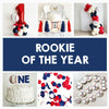 Rookie of the Year 1st Birthday | Baseball First Birthday Decorations | Baseball Balloon Arch | 12 Month Photo Banner | Sports Party Kit