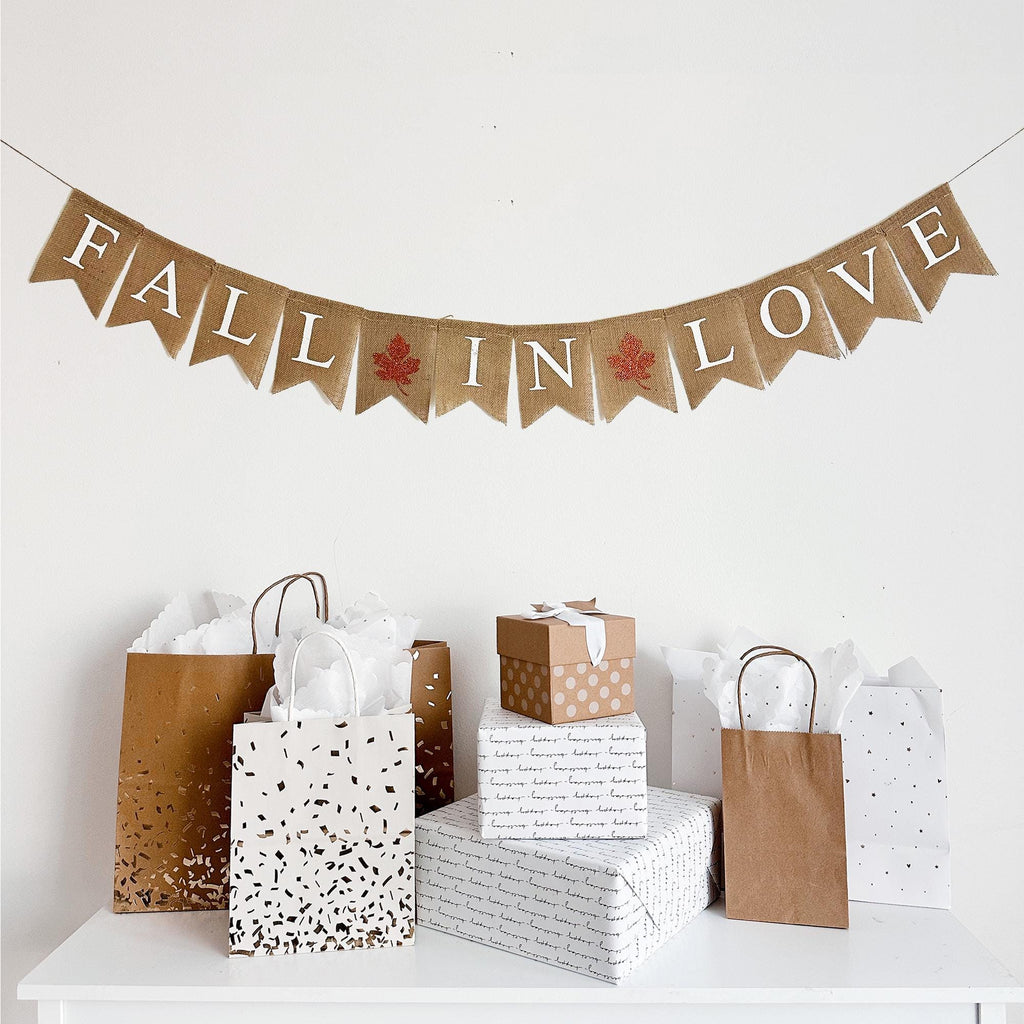 Fall in Love Banner | Fall Wedding Decorations | Fall Wedding Theme | Autumn Bridal Shower Themes | Engagement Party Decor | Burlap Banner