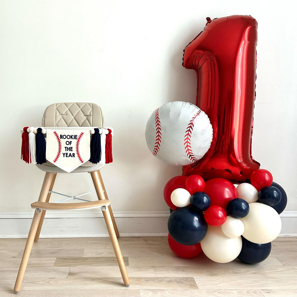 Baseball Balloon Tower | Rookie Year 1st Birthday | Baseball Birthday | Rookie Year Birthday Party | Baseball 1st Birthday