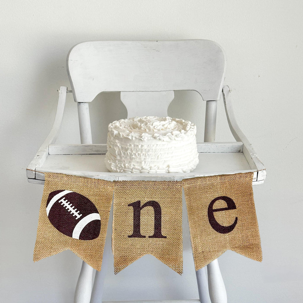 Football One Banner | Sports First Birthday Party Decor