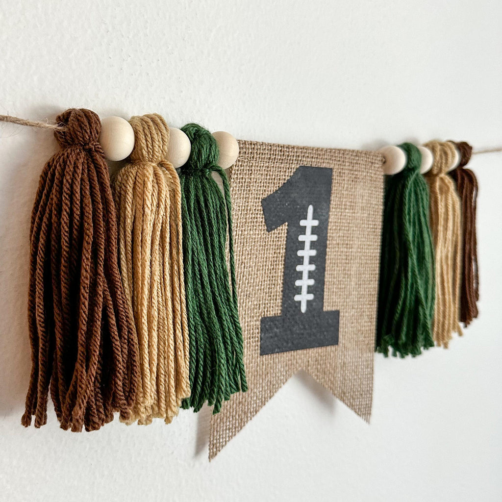 Football Party Decorations | Baby Boy First Birthday | High Chair Decorations | Sports Banner | 1st Birthday Party | Burlap Banner