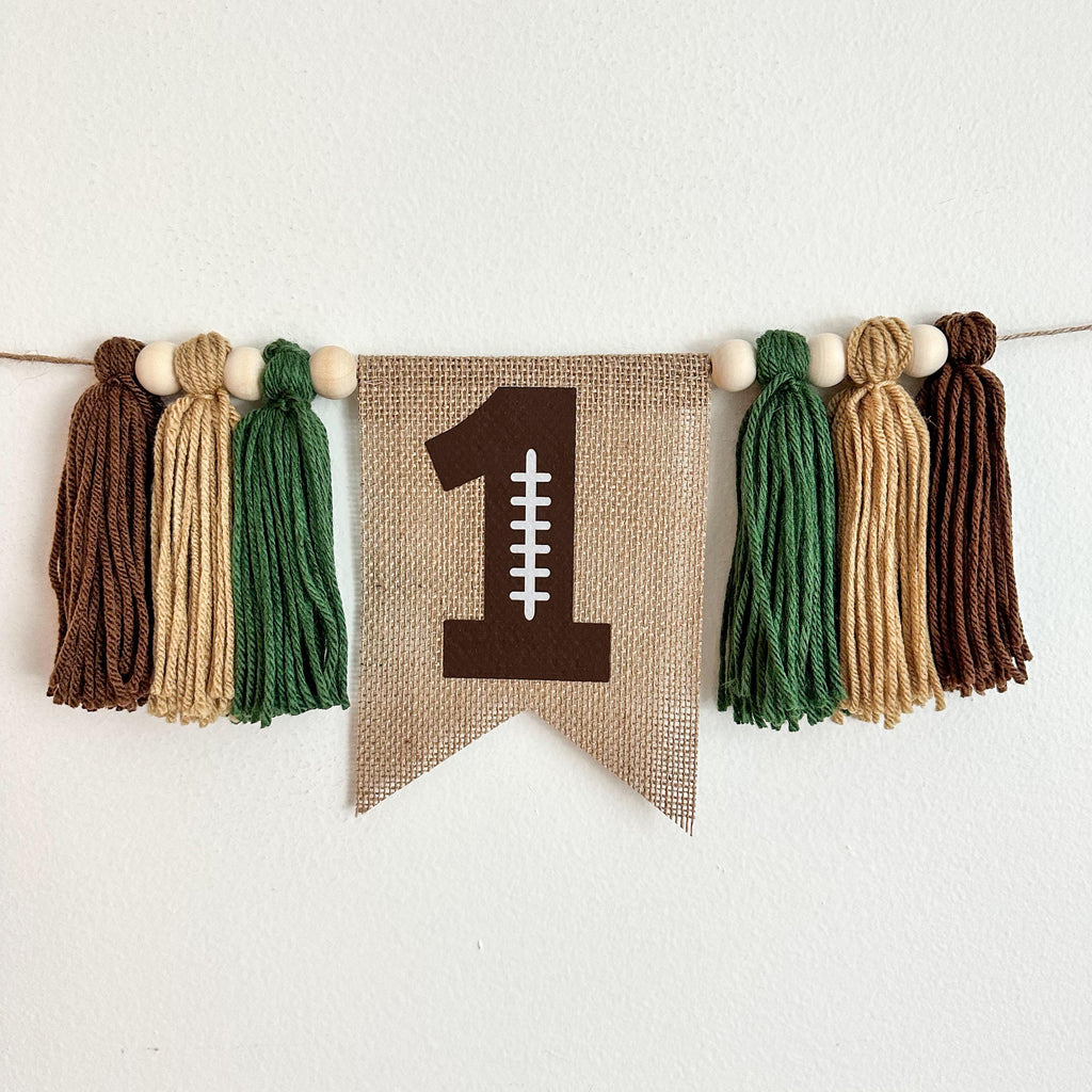 Football Party Decorations | Baby Boy First Birthday | High Chair Decorations | Sports Banner | 1st Birthday Party | Burlap Banner