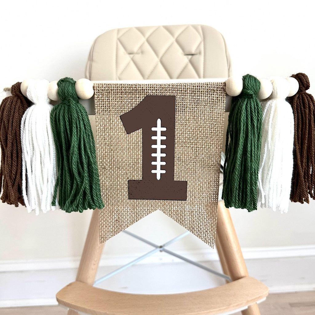 Football Birthday Decorations | Boy 1st Birthday | Football Party Decor | High Chair Banner | 1st Birthday Party | Cake Smash Decor