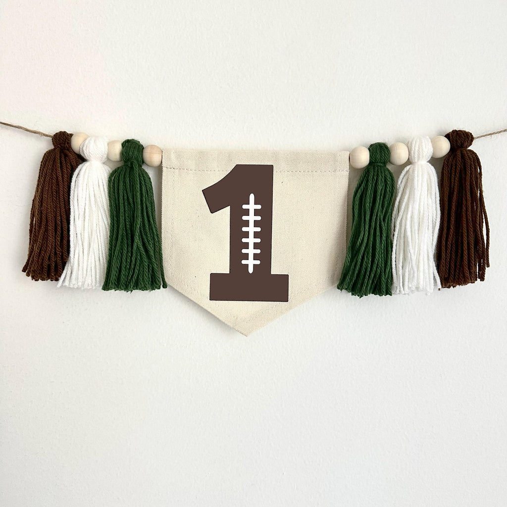 Football Party Decorations | 1st Birthday Party | Sports Banner | High Chair Decorations | Baby Boy First Birthday | Cake Smash Decor