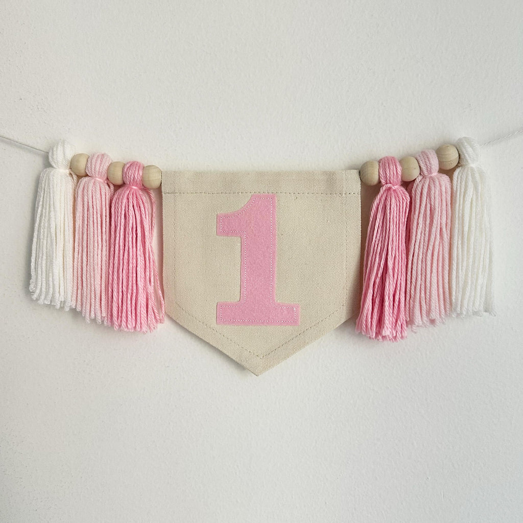 Personalized First Birthday | 1st Birthday Decorations | Girl 1st Birthday Decor | Neutral First Birthday | Highchair Banner | Party Props