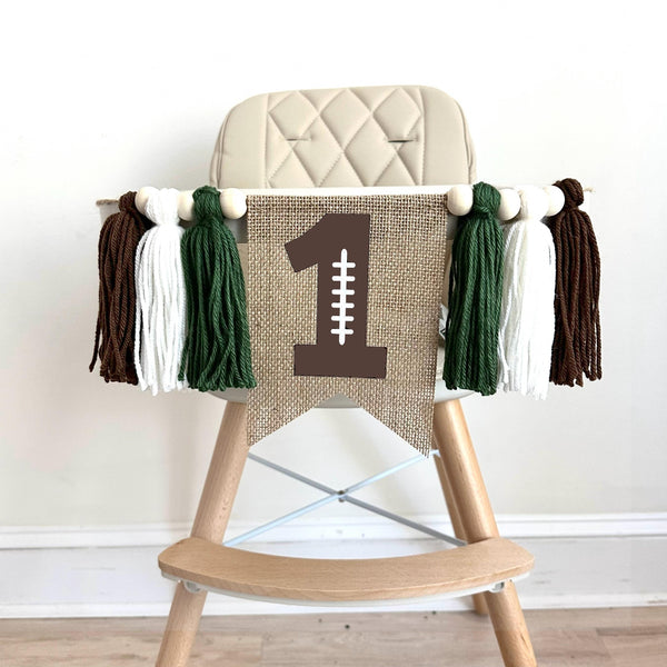 Football Birthday Decorations | Boy 1st Birthday | Football Party Decor | High Chair Banner | 1st Birthday Party | Cake Smash Decor