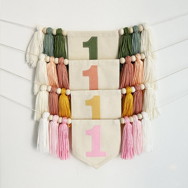 Personalized First Birthday | 1st Birthday Decorations | Girl 1st Birthday Decor | Neutral First Birthday | Highchair Banner | Party Props