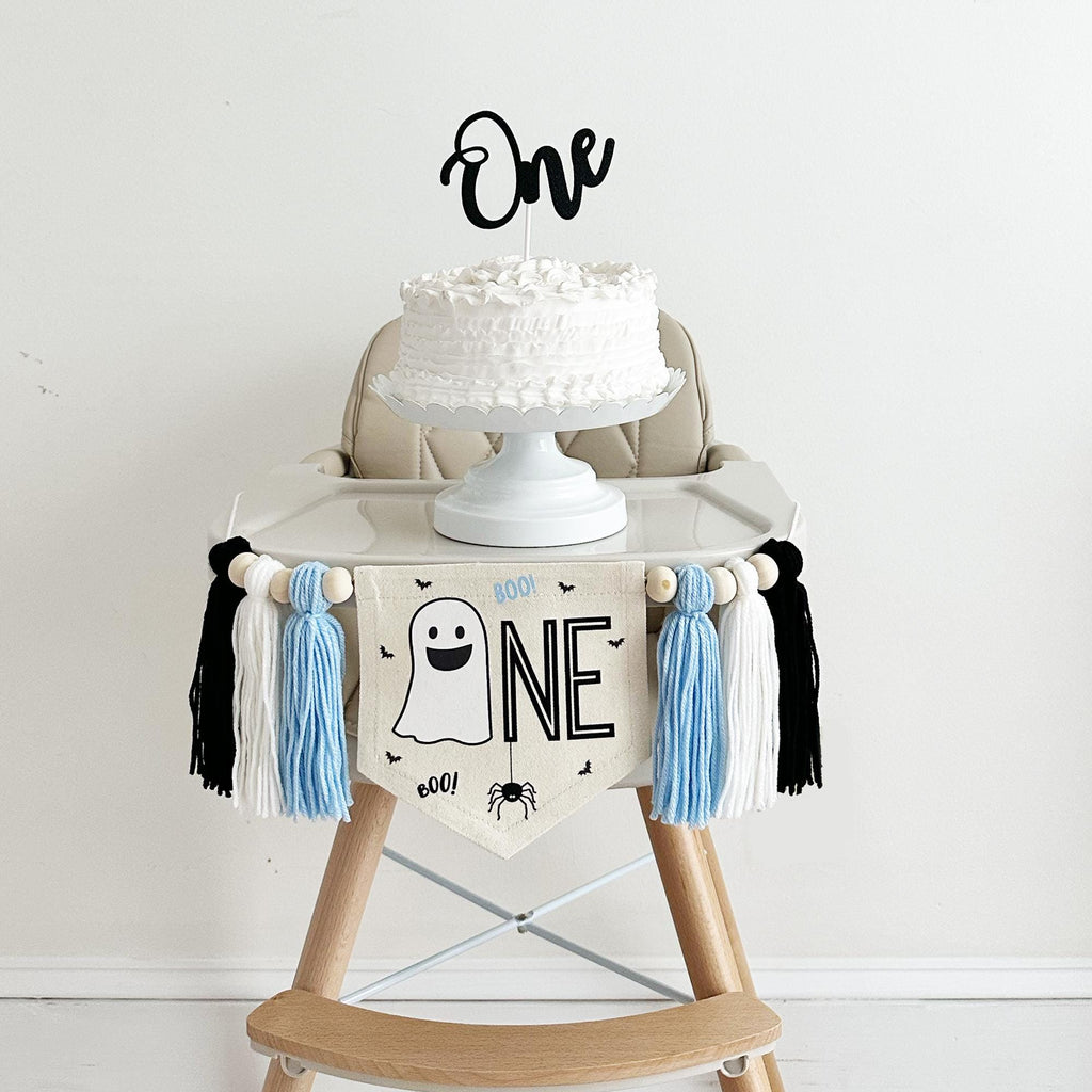 Halloween Birthday Party | Halloween First Birthday | One Banner | High Chair Banner | Cake Smash | Ghost Party Theme