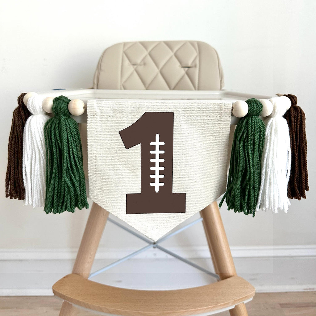 Football Party Decorations | 1st Birthday Party | Sports Banner | High Chair Decorations | Baby Boy First Birthday | Cake Smash Decor