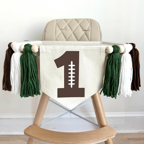 Football Party Decorations | 1st Birthday Party | Sports Banner | High Chair Decorations | Baby Boy First Birthday | Cake Smash Decor