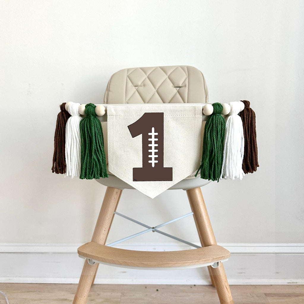 Football Party Decorations | 1st Birthday Party | Sports Banner | High Chair Decorations | Baby Boy First Birthday | Cake Smash Decor