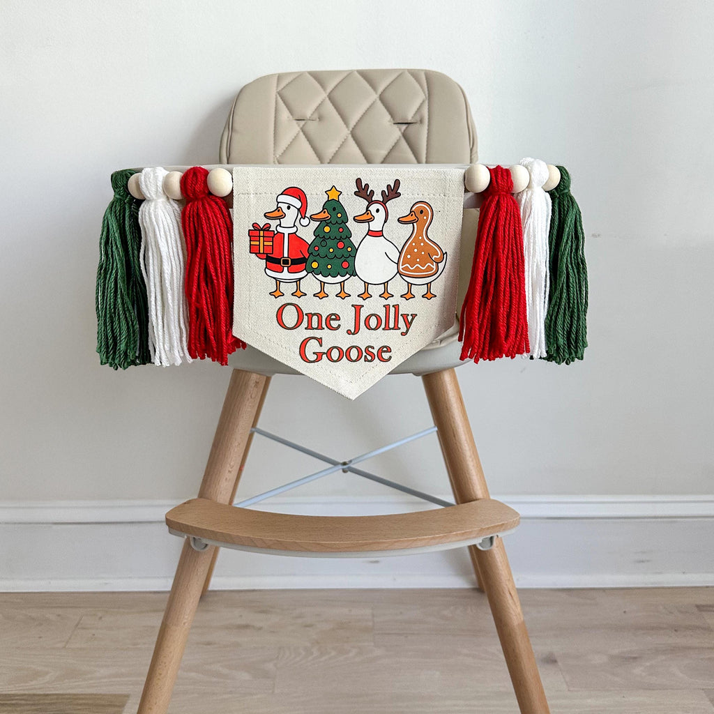 Christmas First Birthday | Jolly Goose Birthday | Silly Goose First Birthday | Fun Christmas High Chair Banner | Cake Smash Props