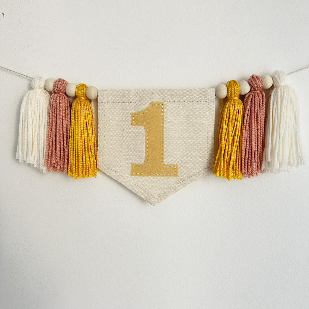 Personalized First Birthday | 1st Birthday Decorations | Girl 1st Birthday Decor | Neutral First Birthday | Highchair Banner | Party Props