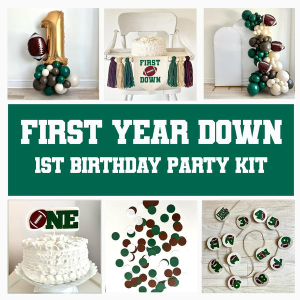 First Year Down Birthday | Football First Birthday | Boy First Birthday Kit