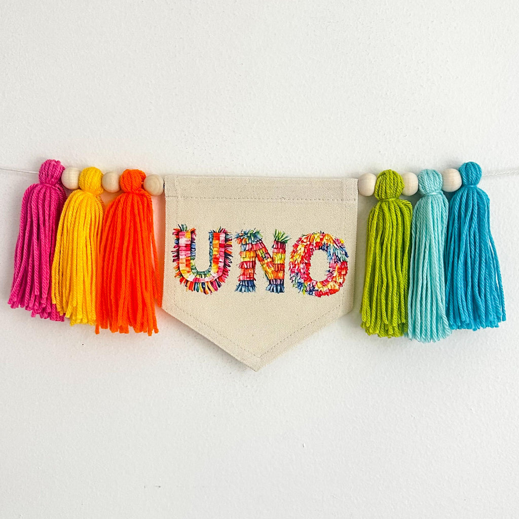 First Birthday Decorations, Uno High Chair Banner, Fiesta Party Decorations, Cinco de Mayo Birthday, One Banner, Cake Smash Pennant