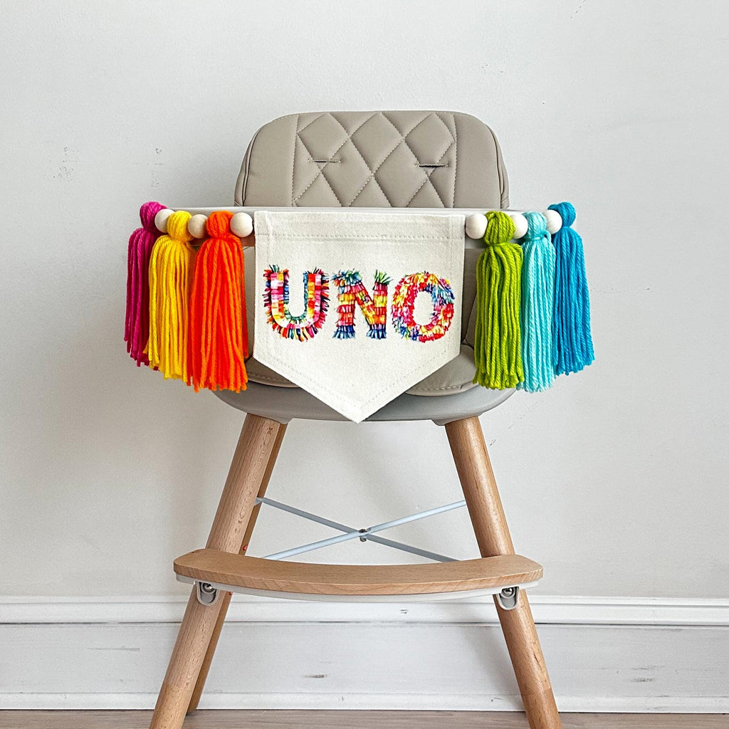 First Birthday Decorations, Uno High Chair Banner, Fiesta Party Decorations, Cinco de Mayo Birthday, One Banner, Cake Smash Pennant