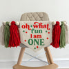 Christmas First Birthday, Oh What Fun 1st Birthday, High Chair Banner, One Banner, One Year Old Party, Cake Smash Props