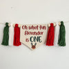 Christmas First Birthday, Oh What Fun 1st Birthday, Personalized First Birthday, High Chair Banner, Reindeer One Banner, Cake Smash Props