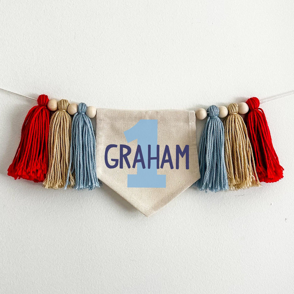 First Birthday Decorations | Custom 1st Birthday Decor | Boy 1st Birthday | High Chair Banner | Cake Smash Prop | One Banner