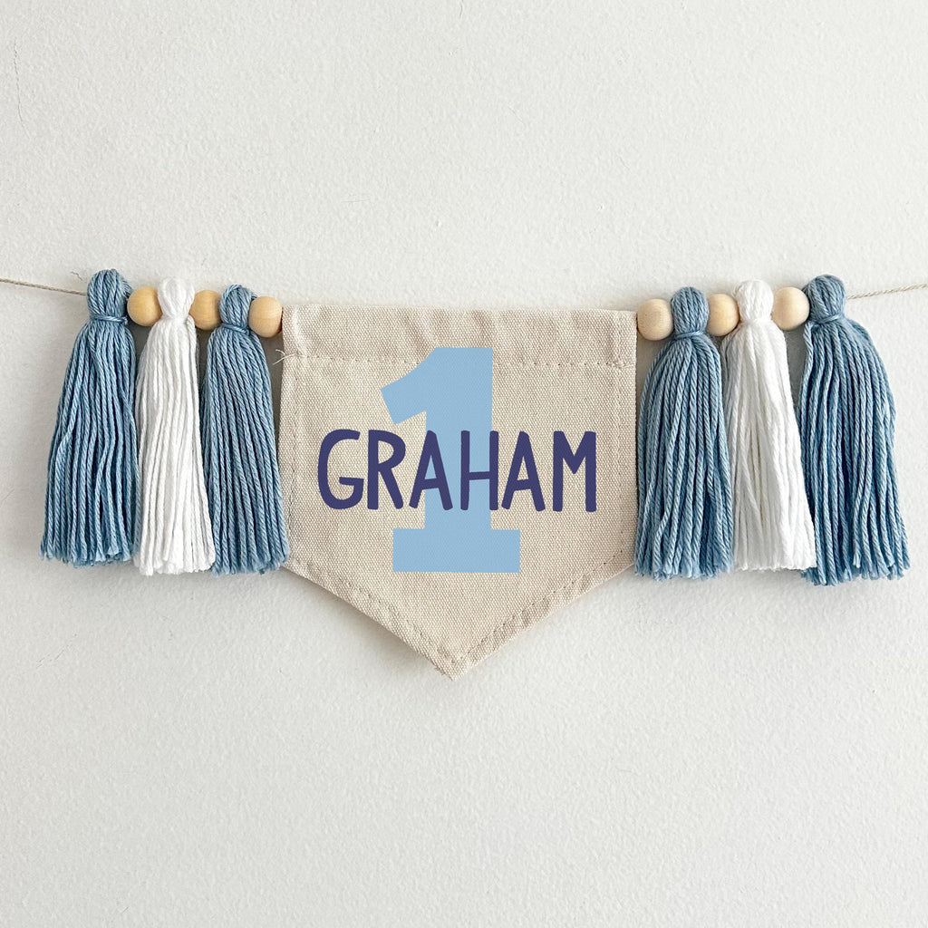 First Birthday Decorations | Custom 1st Birthday Decor | Boy 1st Birthday | High Chair Banner | Cake Smash Prop | One Banner