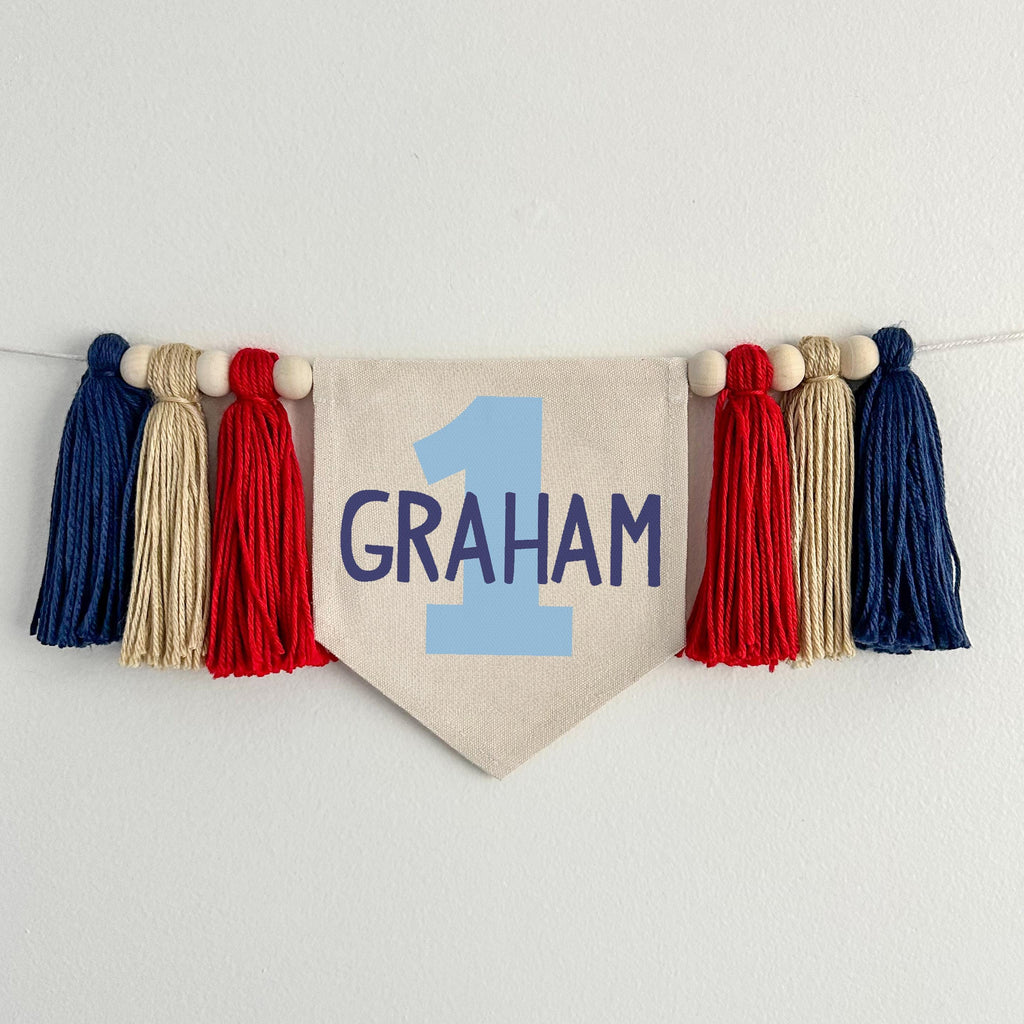 First Birthday Decorations | Custom 1st Birthday Decor | Boy 1st Birthday | High Chair Banner | Cake Smash Prop | One Banner