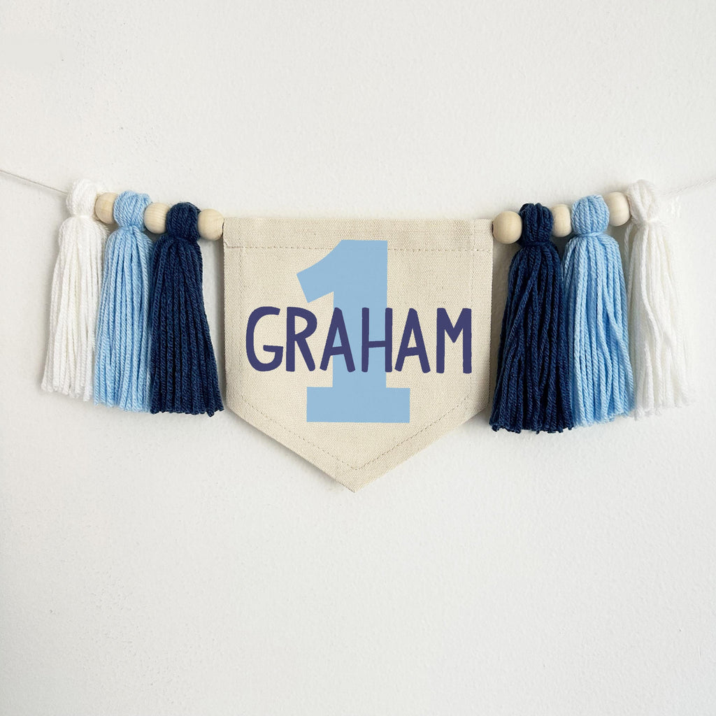 First Birthday Decorations | Custom 1st Birthday Decor | Boy 1st Birthday | High Chair Banner | Cake Smash Prop | One Banner