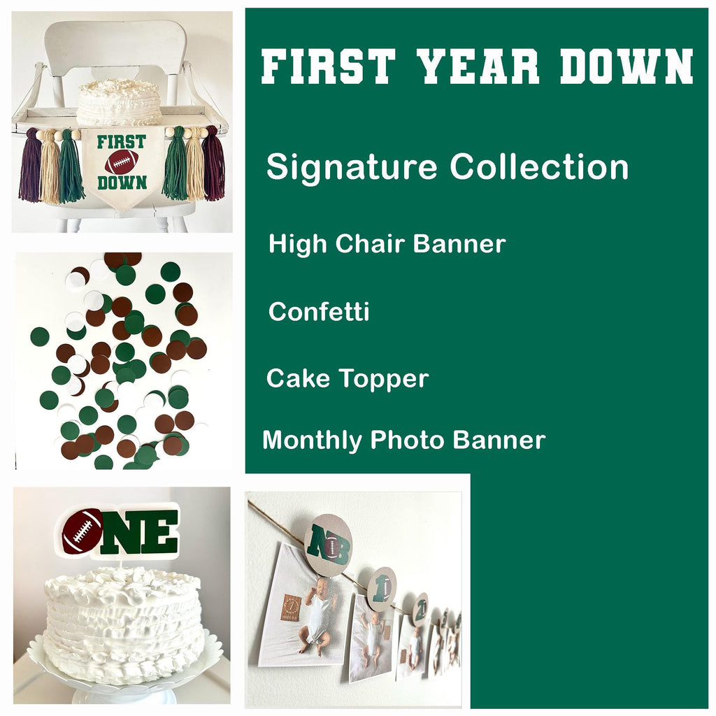 First Year Down Birthday | Football First Birthday | Boy First Birthday Kit | Football Party Decorations | Football Balloon Arch