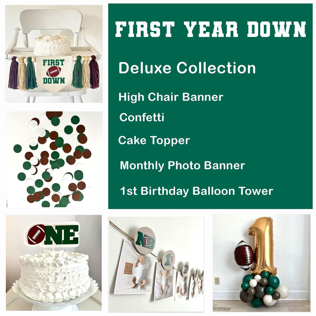 First Year Down Birthday | Football First Birthday | Boy First Birthday Kit | Football Party Decorations | Football Balloon Arch