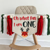 Reindeer Banner, Christmas First Birthday, Oh What Fun 1st Birthday, High Chair Banner, Cake Smash Props, One Year Old Party