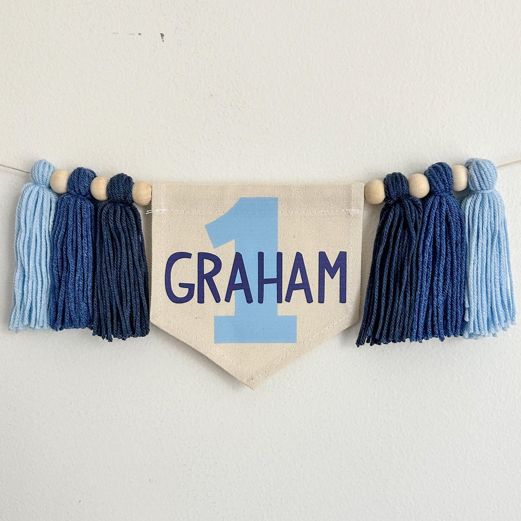 First Birthday Decorations | Custom 1st Birthday Decor | Boy 1st Birthday | High Chair Banner | Cake Smash Prop | One Banner