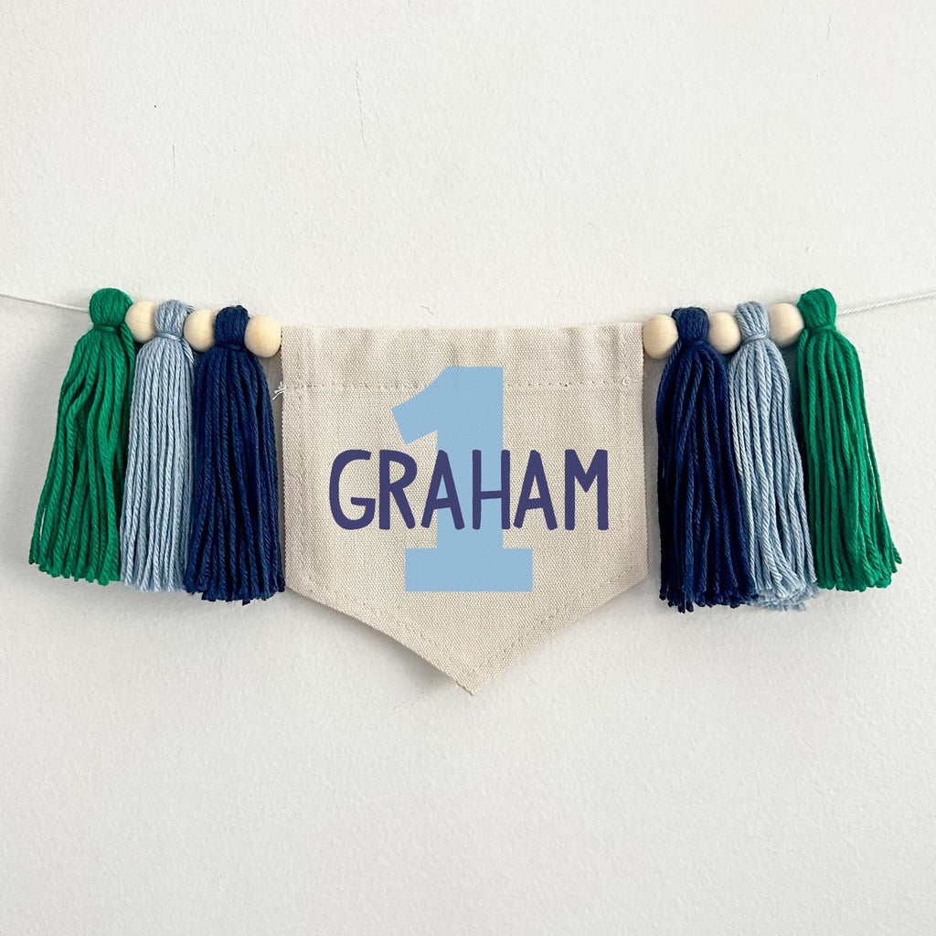 First Birthday Decorations | Custom 1st Birthday Decor | Boy 1st Birthday | High Chair Banner | Cake Smash Prop | One Banner