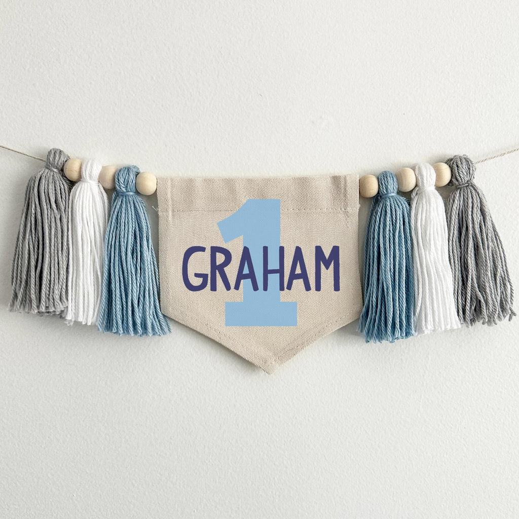 First Birthday Decorations | Custom 1st Birthday Decor | Boy 1st Birthday | High Chair Banner | Cake Smash Prop | One Banner