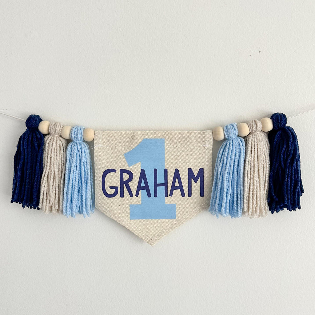 First Birthday Decorations | Custom 1st Birthday Decor | Boy 1st Birthday | High Chair Banner | Cake Smash Prop | One Banner