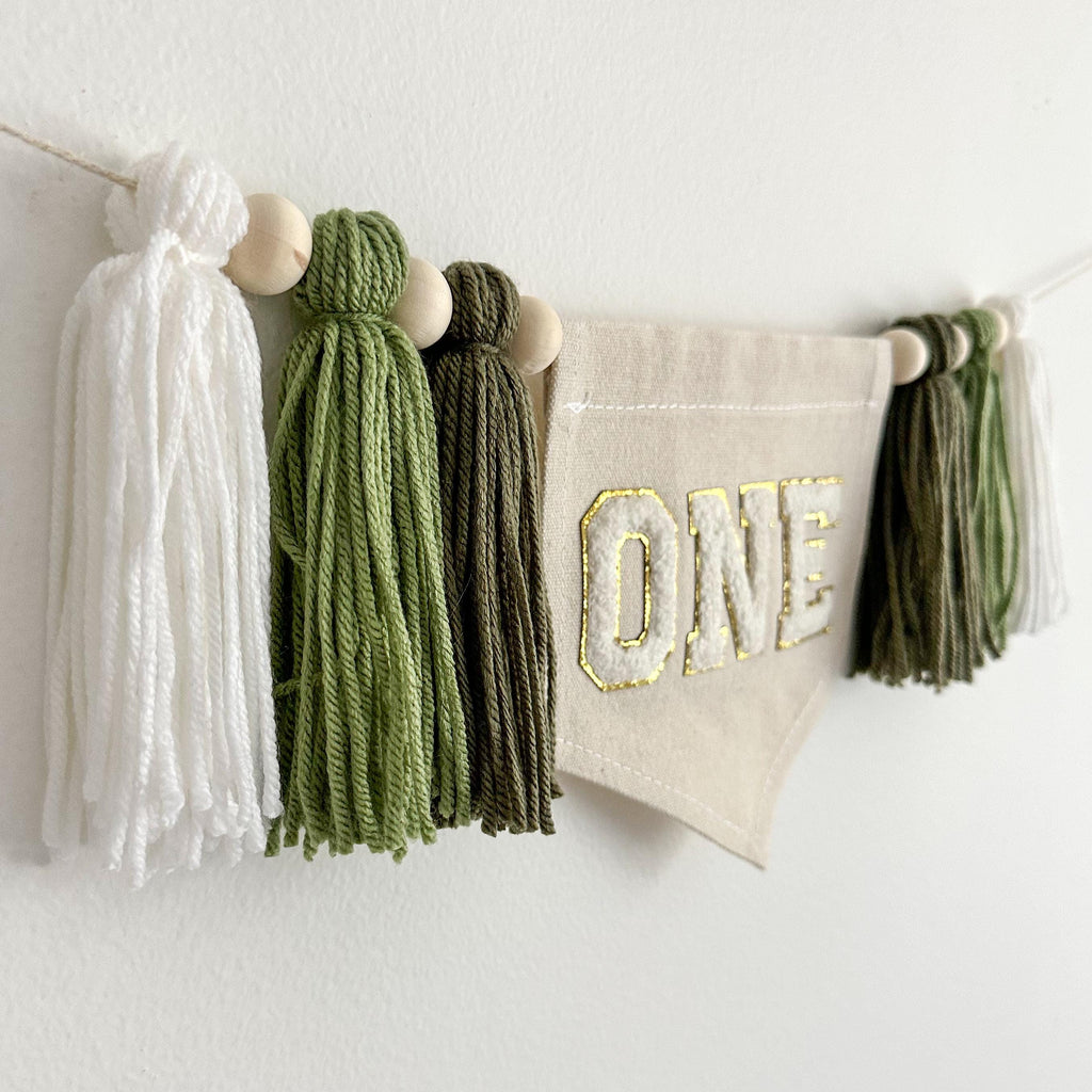 First Birthday Decorations | 1st Birthday Party | High Chair Banner | Baby First Birthday | Cake Smash Prop | One Banner