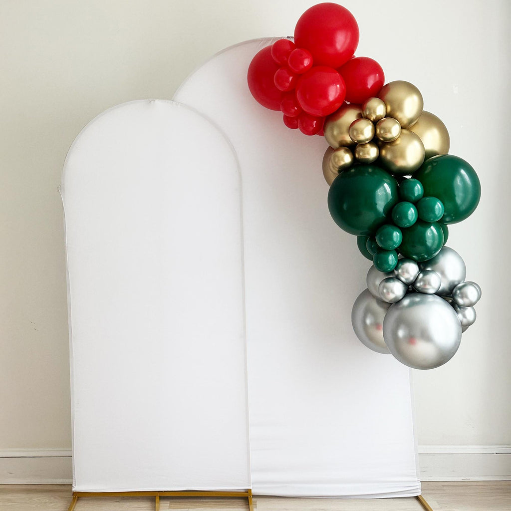Christmas Balloon Arch | Holiday Party Decorations | Red and Green Balloon Garland