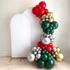 Christmas Balloon Arch | Holiday Party Decorations | Red and Green Balloon Garland