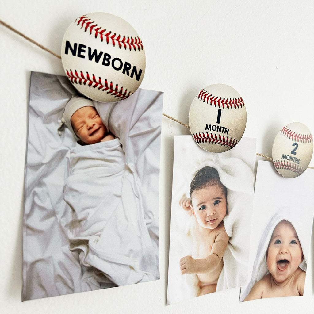 12 Month Photo Banner | Monthly Baby Photo | Baseball First Birthday | Rookie Of The Year Birthday Decor